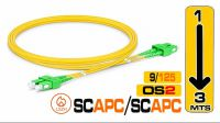 Cable de fibra óptica SM OS2 9/125 SC-SC/APC LSZH DX Amarillo