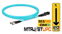 Cable de fibra óptica Duplex Multimodo MTRJ/ST 20m