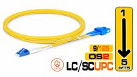 Cable de fibra óptica monomodo LC/UPC - SC/UPC  9/125µ Duplex 3mm