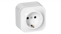 Tomada superfície Schuko branca IP20