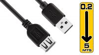 Cable alargador USB 2.0 tipo A Macho - tipo A Hembra