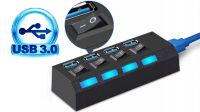 Hub USB 3.0 4p. com switch preto