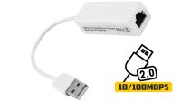 Adaptador USB a Ethernet RJ45 10/100Mbps branco