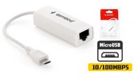 Adaptador USB Micro B a Ethernet RJ45 10/100Mbps branco