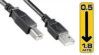 Cable de impresora USB 2.0 A-B 2 x AWG28 Negro