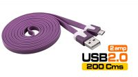 Cable USB A Macho a micro USB B Macho plano 2m