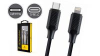 Cable USB-C M-Lightning Max 2.1A Negro 1.5m.