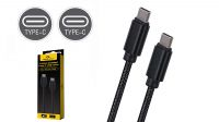 Cable USB-C M-M Max 2.1A recubierto de algodón 1.8m