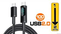 Cable USB-C M/M Max 100W Negro 1.5m.