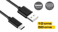 Cabo USB 3.1 C Macho a USB 2.0 A Macho preto (Máx 3A)