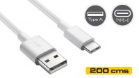 Cabo USB 3.1 C Macho a USB 2.0 A Macho branco