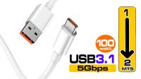 Cable USB 3.0 Xiaomi Tipo A Macho a Tipo C Macho máx. 6A 100W