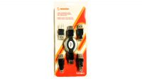 Kit USB retrátil A/M - A/F com adaptadores 4 em 1