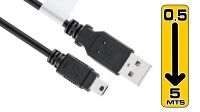 Cable USB 2.0 A-M a Mini B 5 pines - Alta velocidad, disponible en varias longitudes