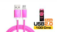 Cabo USB a micro USB de dados e carga 2A 1m
