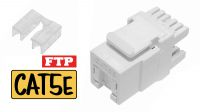 Conector Keystone RJ45 180º UTP Cat. 5e com pestana branco