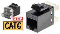 Conector Keystone UTP RJ45 CAT.6 negro