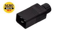 Conector IEC plug C20 16A Negro
