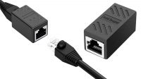 Adaptador en línea RJ45 1:1 Negro