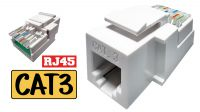 Conector UTP RJ45 Cat.3 auto cravar branco