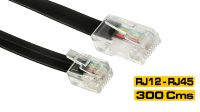 Cable adaptador Telefono/Fax RJ12 - RJ45 Negro 3m