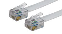 Cable de conexión RJ12 6 pines M/M Blanco 1m