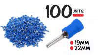 Conjunto de 100 terminais tipo pino cravar/soldar 0.5-1.5mm2 CB4.9 azul