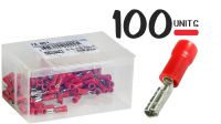 Conjunto de 100 terminais tipo conexão fêma 0.5-1.5mm vermelho