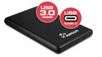 Caixa externa 2.5" Argus alumínio HDD Sata III - USB C preto