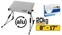 Mesa de apoio para portáteis alumínio 8-17" 20 Kg cinza