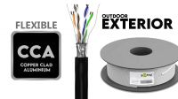 Bobina de cable exterior F/UTP Cat. 5E flexible CCA Negro 100m